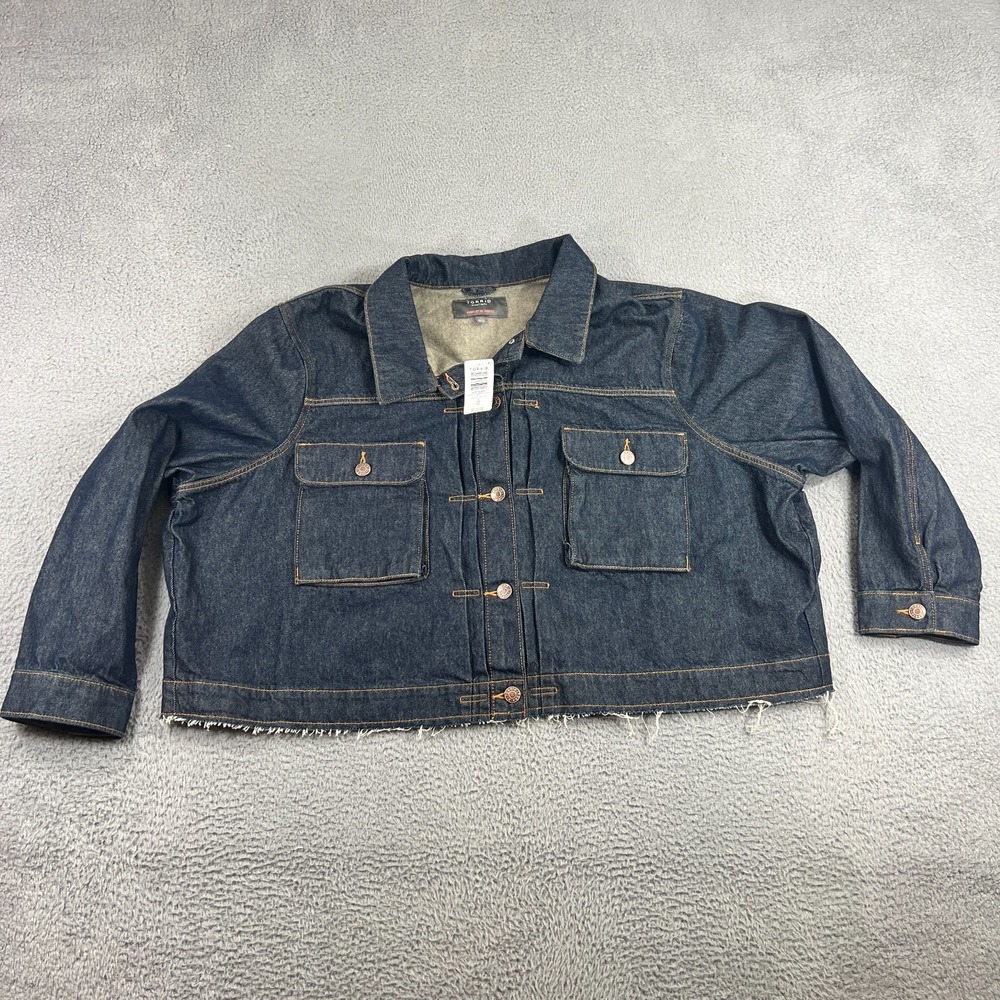 Torrid Jean Jacket Womens 5 Blue Dark Wash Crop Button Front